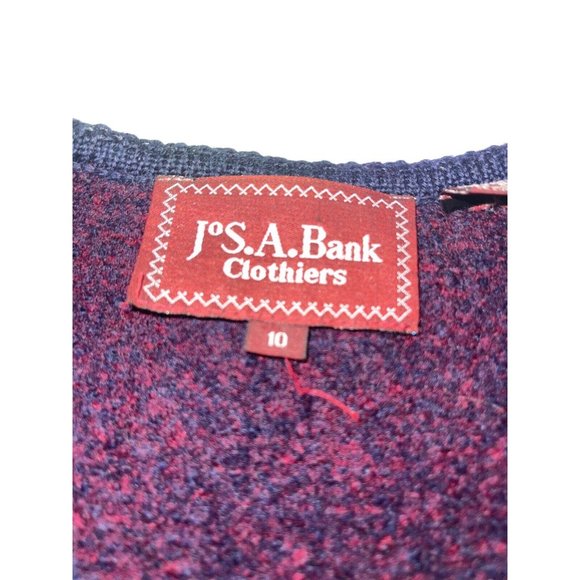 Vintage Jos A. Bank Womens 100% Wool Cardigan Coat Size 10 Wine Purple Snap - Picture 4 of 7